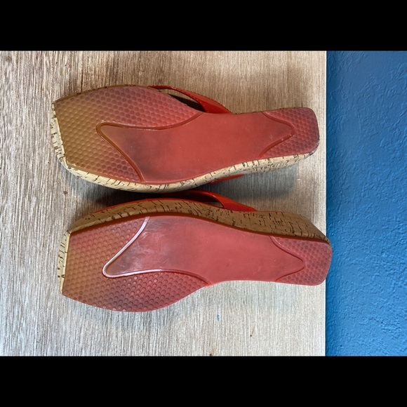 nine west Womens Platform Shoes Sz 8 Orange - Picture 3 of 6